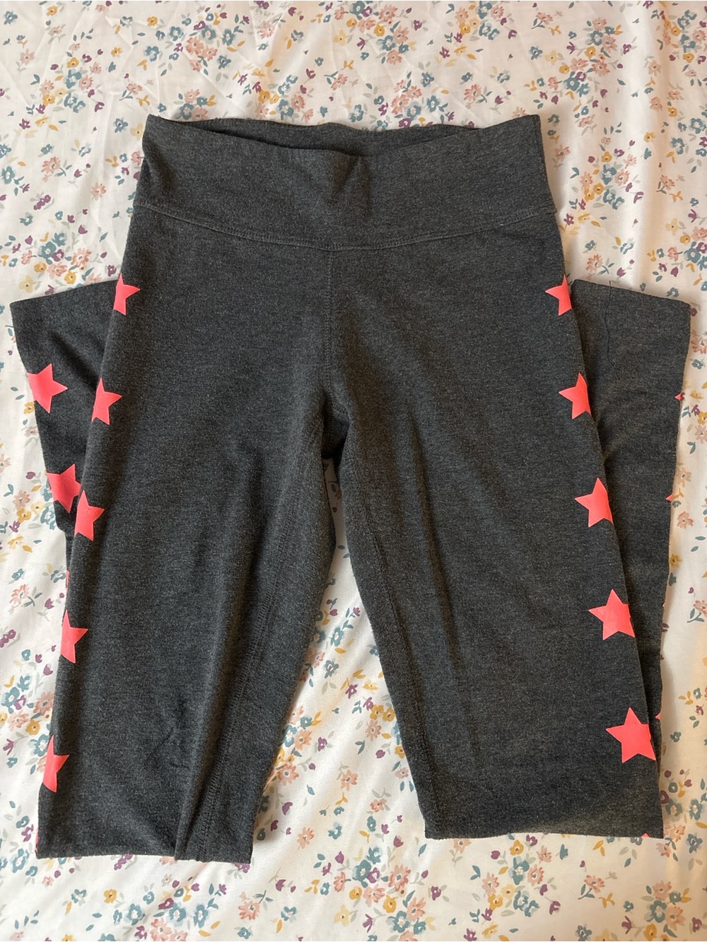 Charcoal Gray Star-Print Active Leggings